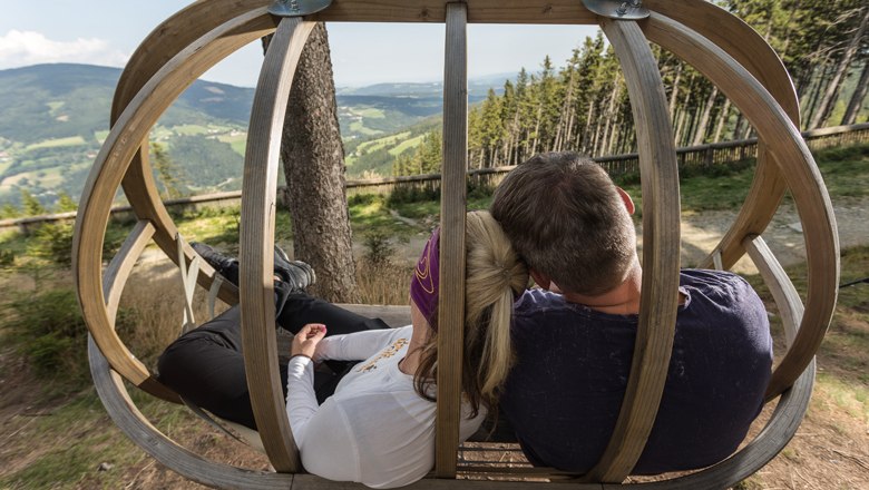 Schaukeln mit Aussicht, © Erlebnisalm Mönichkirchen, Martin Fülöp